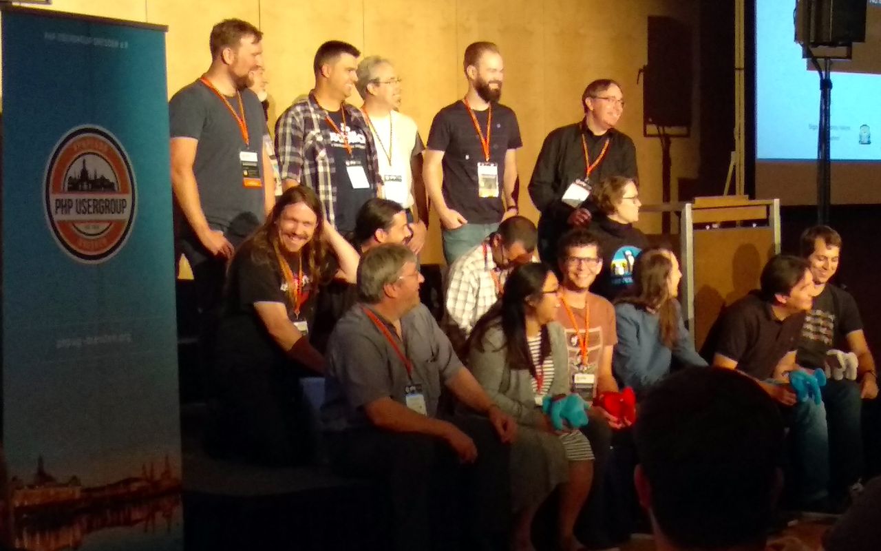 The speakers of PHPDD18 on stage