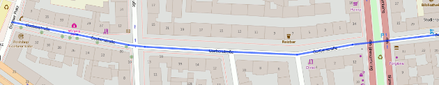 Kartenausschnitt mit der Fahrradstraße